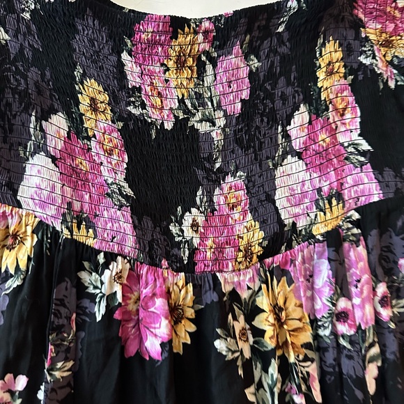 torrid Floral Black Pink Floral Figure Flattering Billowy Skirt Challis Dress 2X - Picture 8 of 16